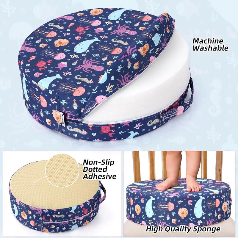 Zicac Portable Seat Cushion Washable with Non-Slip Bottom, Detachable Strong Support Cushion for Toddler Kids Baby Infant (Purple Octopus) - Image 2